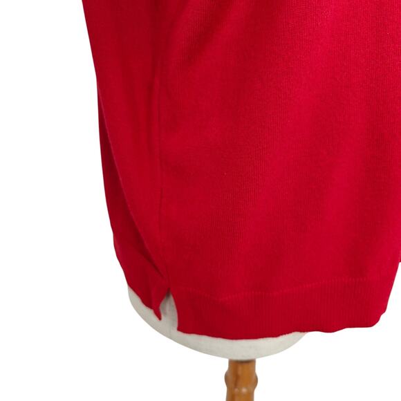 Chicos Center Seam Pullover Sweater Large / 2 Red Cashmere Blend Festive Holiday - Picture 5 of 10